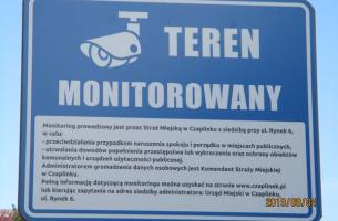 Informacja dotycząca monitoringu miejskiego w Czaplinku.