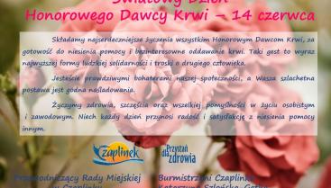 Światowy Dzień Honorowego Dawcy Krwi 