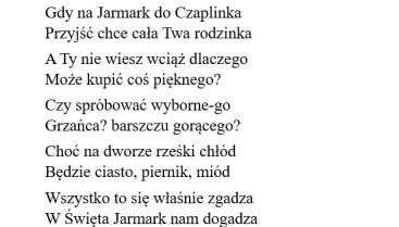 Rozstrzygnięcie Konkursu na Rymowane zaproszenie na świąteczny jarmark