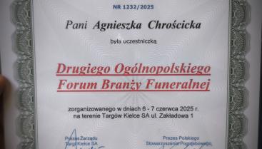 Udział Zakładu Gospodarki Komunalnej w Czaplinku Sp. z o.o. w II Ogólnopolskim Forum Branży Funeralnej