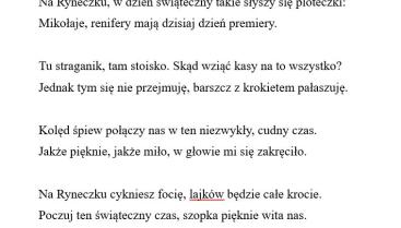 Rozstrzygnięcie Konkursu na Rymowane zaproszenie na świąteczny jarmark