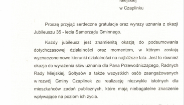 Uroczyste obchody 35-lecia samorządu terytorialnego w Czaplinku