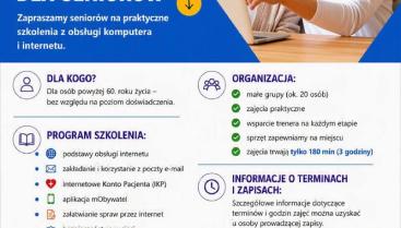 Plakat szkolenia dla seniorów 