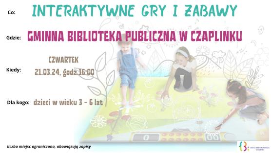 Zajęcia z cyklu gry i zabawy interaktywne w bibliotece