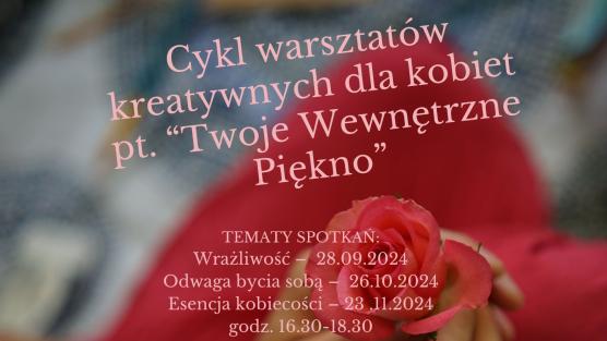 Plakat - Kreatywne warsztaty dla kobiet.