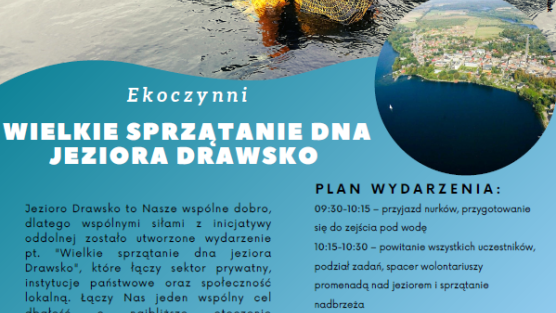 "Śmieci do kosza nie do jeziora" - sprzątanie dna jeziora Drawsko