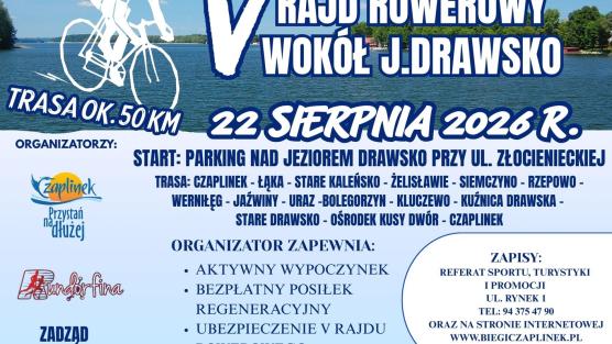 Plakat - Rajd Rowerowy wokół jeziora Drawsko