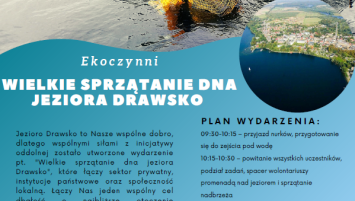 "Śmieci do kosza nie do jeziora" - sprzątanie dna jeziora Drawsko