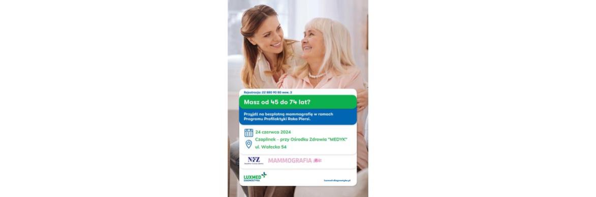 LUX MED  bezpłatne badania mammograficzne