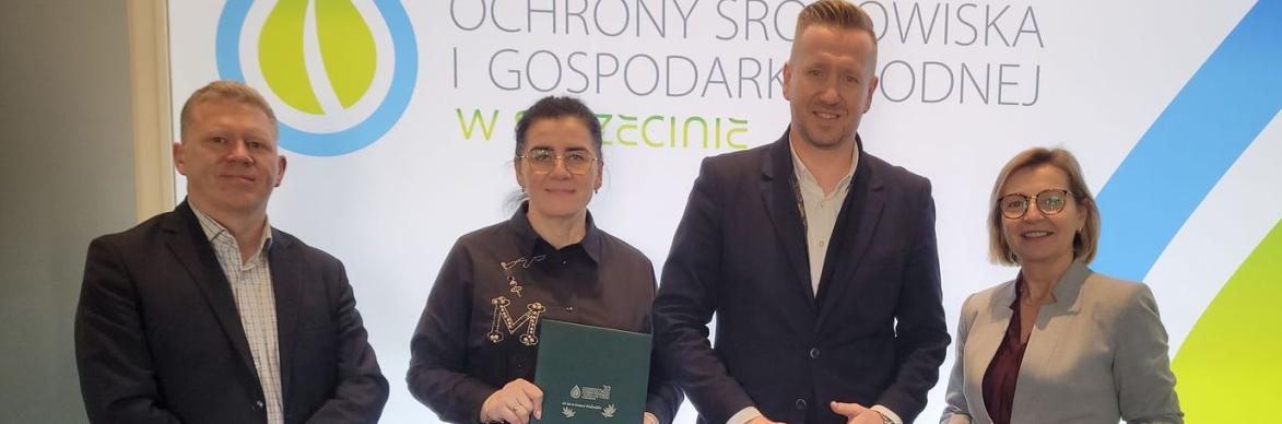 Przedstawiciele Gminy Czaplinek z Zastępcą Prezesa Zarządu WFOŚiGW w Szczecinie Marcinem Zamaro