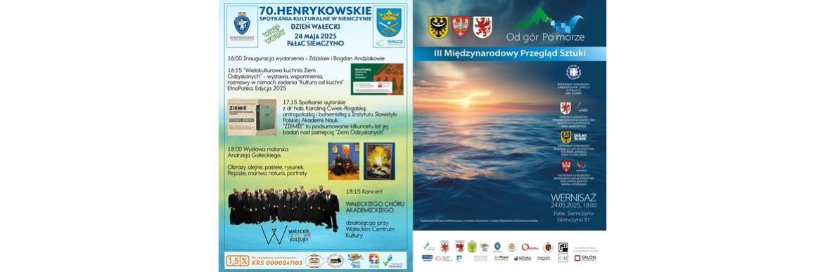 70. Henrykowskie Spotkania Kulturalne w Siemczynie oraz inauguracja III Międzynarodowego Przeglądu Sztuki „Od gór Po morze”