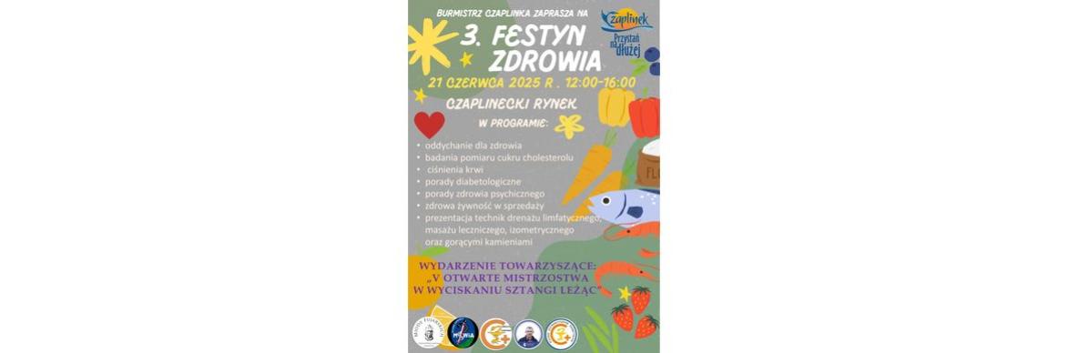 Burmistrz Czaplinka zaprasza na 3. Festyn Zdrowia