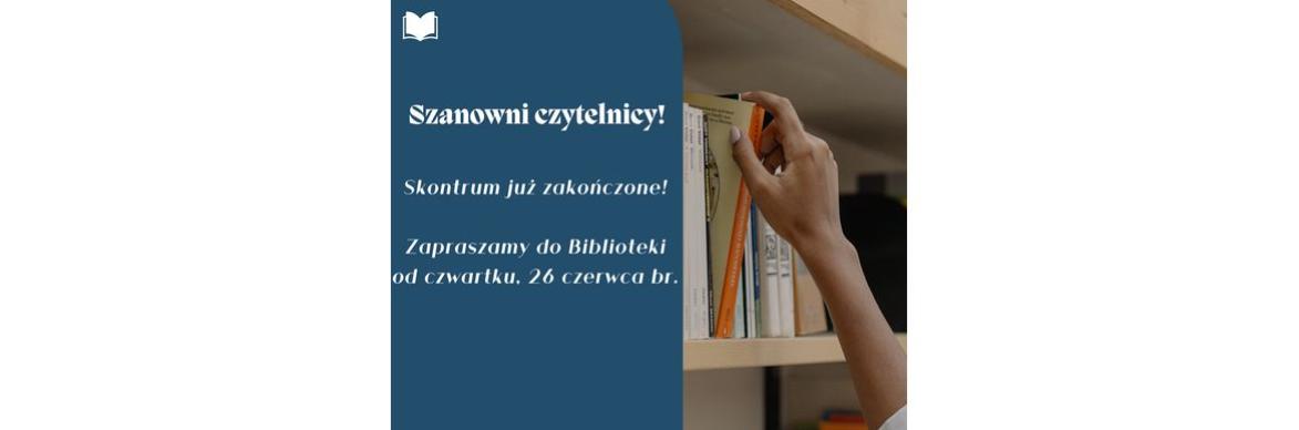 BIBLIOTEKA PONOWNIE ZAPRASZA!