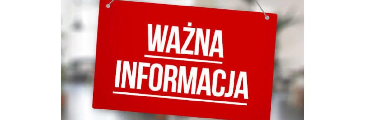ZMIANA MIEJSCA WYDAWANIA PRODUKTÓW ŻYWNOŚCIOWYCH