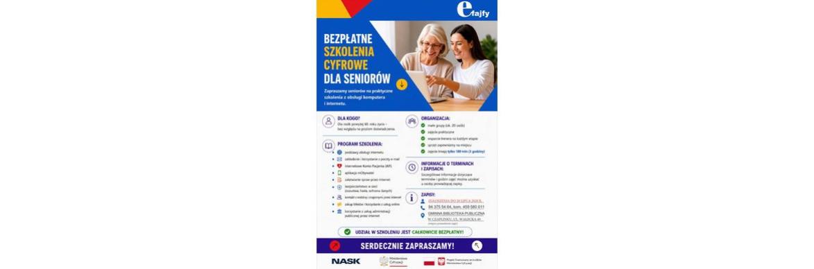 Plakat szkolenia dla seniorów