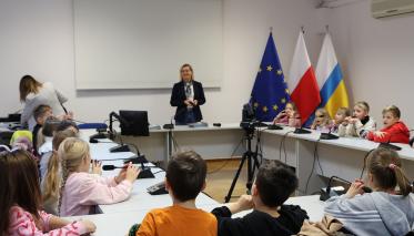 Spotkanie Burmistrza Czaplinka z uczniami klas 1A i 1B Szkoły Podstawowej w Czaplinku